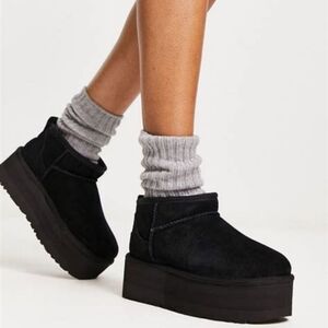 Ugg Classic Ultra Mini Platform Boots - Black, Size 37